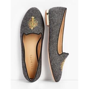 Talbots RYAN LOAFERS - HOLIDAY TREE tweed slip on comfort wool shoes size 6.5